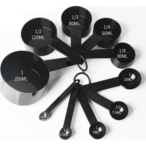 10 Pcs Measuring Spoon Premium Stackable Teaspoon PP Ring Storage Accurate Weighing Clear Scale Kitchen Cooking Baking Tools