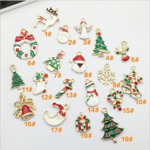 19pcs/bag DIY Enamel Christmas Series Pendant Hair Accessories Accessories Bracelet Necklace Accessories Jewelry Accessories