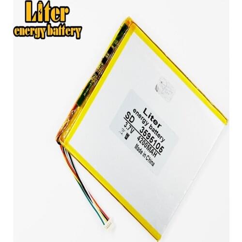 5 thread free shipping Lot Rechargeable Lithium Tablet polymer battery 3595105 3.7v 4200mah Tablet battery