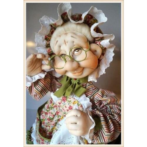 5D DIY diamond Painting old granny doll Cross Stitch Decorative Needlework diamond mosaic diamond embroidery Christmas gift