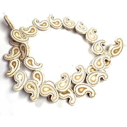 Comma-shaped natural stone beads White Turquoises bracelet necklace jewelry for DIY jewelry birthday gifts size 14x23mm