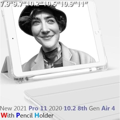 For iPad Pro 11 2021 10.5 Air 4 10.9 10.2 2020 8th Case Cover For iPad 9.7 2018 6th 7th 8th Gen Air 1 2 Case with Pencil Holder