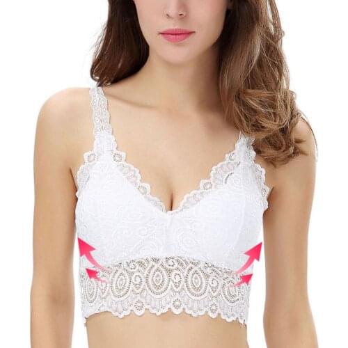 COCKCON Sexy Bar Women Lace Bras V-Neck Floral Vest Mesh Bralette Bustier Crop Top Cami Tank Tops Underwear