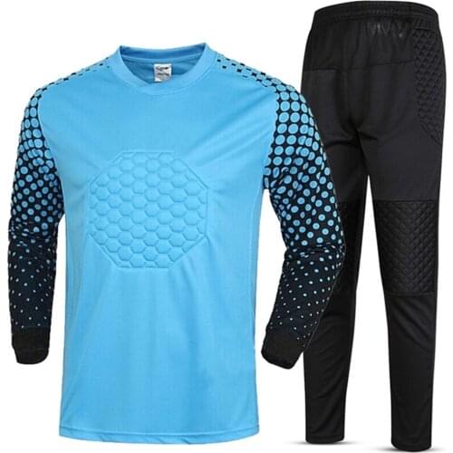 Kids Survetement Football Jerseys Goal keeper Soccer Sets Goalkeeper Jersey Training Pants Sponge Quick Dry Printing Customize