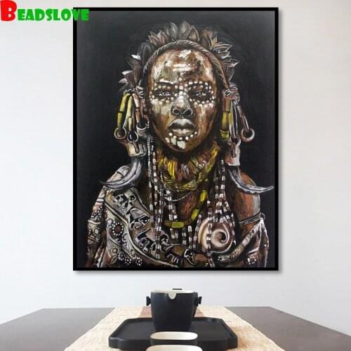 DIY Diamond Painting Picture of Rhinestones diamond embroidery African woman Home Decoration G24