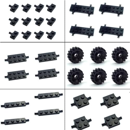 City Building Block Wheel Shaft Plate Accessories DIY Racing Car Military Vehicle Technology Classic Cars Figures Moc Child Toys