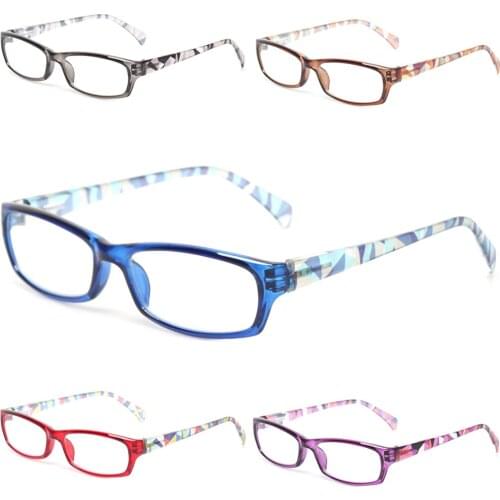 5 Pack Fashion Printed Reading Glasses for Women Spring Hinge Rectangular Frames Quality Eyeglasses +0.5 +1.75 +2.0 +3.0 +4.0