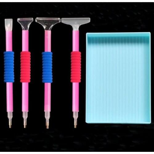 Diamond Painting Tools Cross Stitch Kits DIY Embroidery Pen Tweezers, plate Glue, Diamond Painting Accessories Set