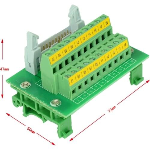IDC20 Mni breakout board IDC 20 connector PLC relay adapter DIN Rail Mounting IDC20 Mini Breakout board