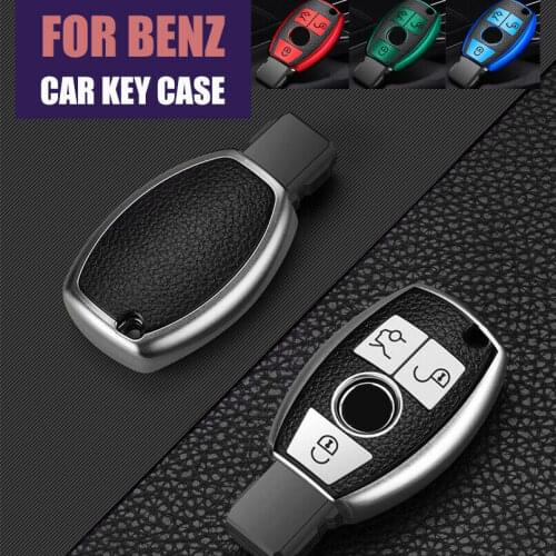 Leather+ TPU Car Key Case Cover Protector For Mercedes benz CLS CLA GL R SLK AMG A B C S class Remote Holder Accessories