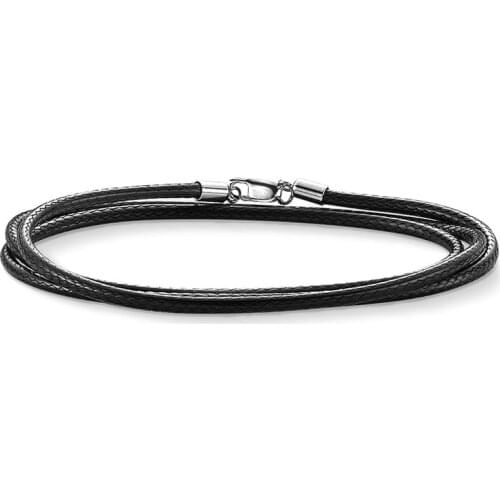 Black Cord Leather Necklaces with Silver Clasp For Jewelry Making Fit Pendants Charms, Most Fashion Glam Jewelry Gift for Women