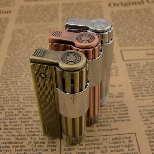 Retro Flint Lighter Grinding Wheel Classic Metal Flint Lighter Metal Petrol Windproof Portable Cigarette Lighter Gadgets For Man