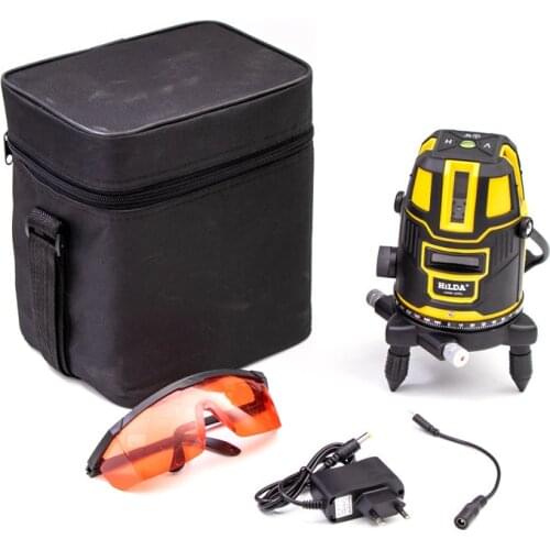 Laser leve 5-line 6-point auto leveling high-precision green light engineering surveying instrument laser with bracket LS051