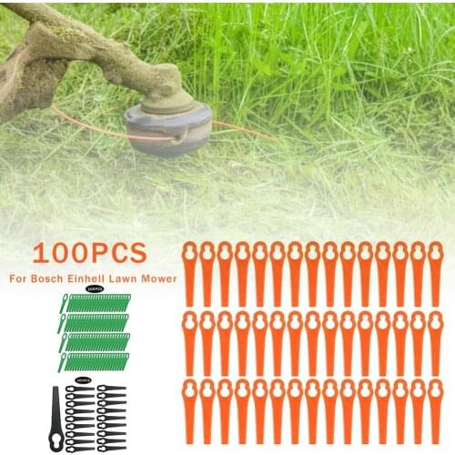 100pcs Grass Trimmer Blade Replacement Blades For Bosch Einhell Lawn Mower Lawnmower Grass Garden Trimmer Replace Repair Part