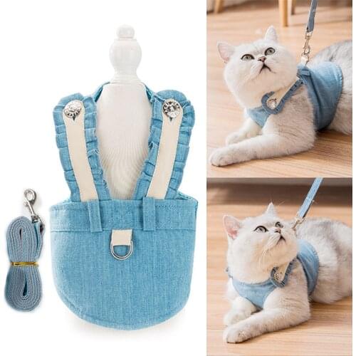 Cute Pet Cat Harness Leash Set Pet Chest Strap Breathable Pet Walking Rope For Kitten Cats Pet Vest Harness Rope Cat Leash