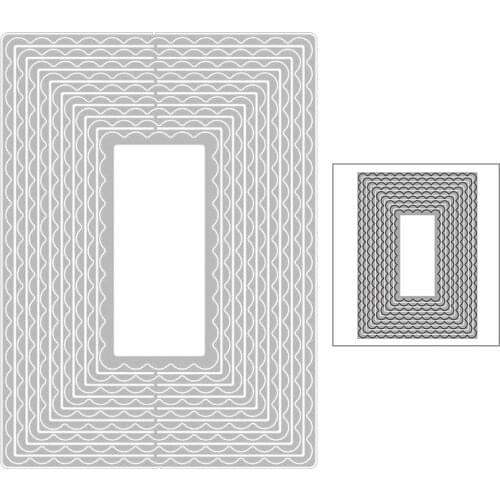 2020 New Hot Rectangle Lace Background Nesting Layered Metal Cutting Dies and For Die Scrapbooking Foil Cut Crafts No Stamps