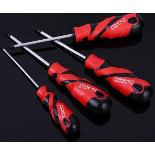 T10-T30 Torx Screwdriver CR-V Quick Plum Screw Driver Magnetic Bolt Driver Screw-driving Tools T10 T15 T20 T25 T27 T30