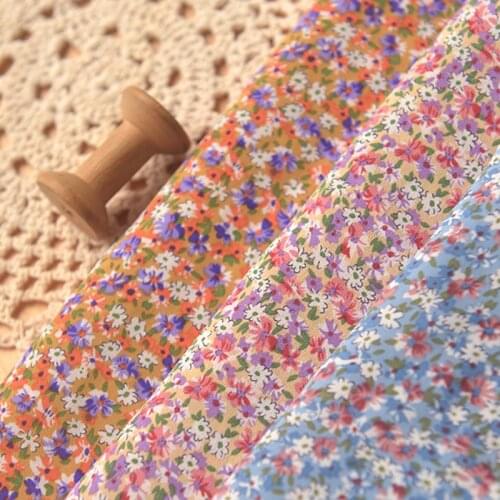 Half Meter Little Flower Print Chiffon Fabric For Dress Upper Clothes Han Cloth Anti-wrinkle Material CR-1071