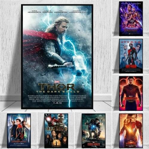 Marvel Movie Posters Wall Art Avengers Spider Man Iron Man Superheroes Home Decor Posters HD Prints Canvas Paintings