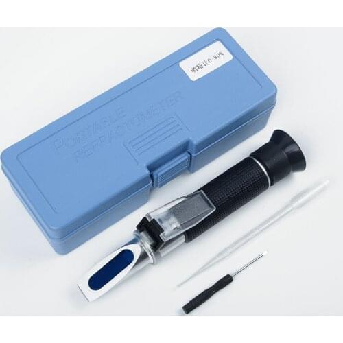 Alcohol Refractometer Beer Concentration Meter Tester 0-80% Range Portable