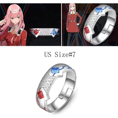 DARLING In The FRANXX 02 Zero Two Cosplay 925 Silver Ring Adjustable Anime Gift