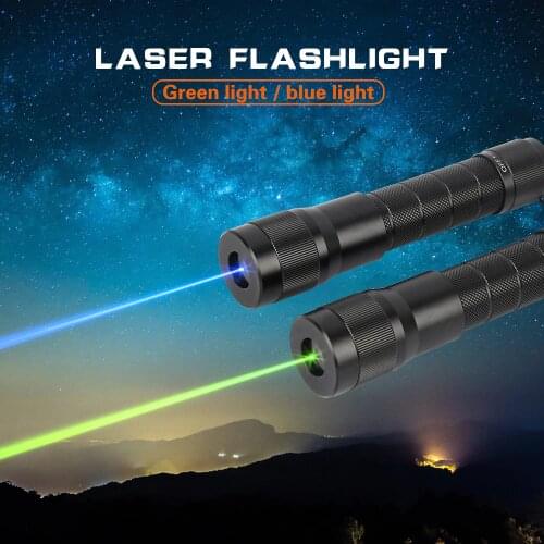 SOS Flashlight Green Blue laser pointer 520nm High Power Diving laser flashlight Outdoor Flashlight Laser Pointer Personal prop