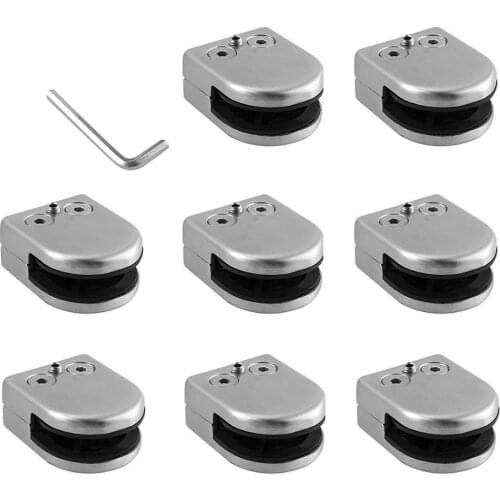 Glass Shelf Bathroom Accessor Glass Clamp 8-10mm Stainless Steel Adjustable Glass Holder Back for Balustrade Staircase Handrail