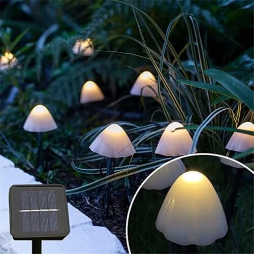 6.5/5M Led Solar Ground Plug Mushroom Light 8 Modes Waterproof Lawn Light Garden Courtyard Home Decoration Light