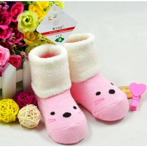 Warm And Thick Comfortable 100% Cotton Baby Boys Girls Socks 0-3 Years Old Cute Autumn And Winter Newborn Socks