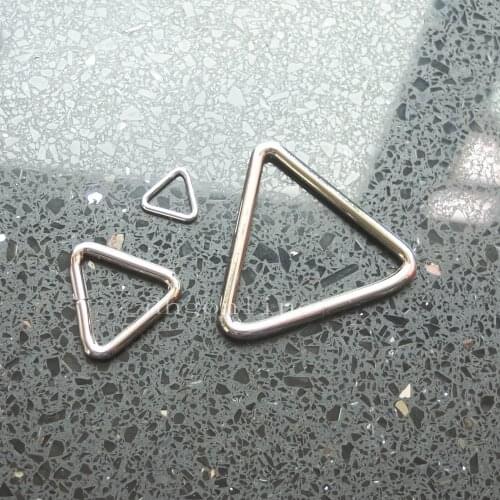 25 Pcs 19 25 38mm Triangles Ring For Dee D Belt Buckles Webbing Strap Cotton 3/4" 1" 1.5" Nickle