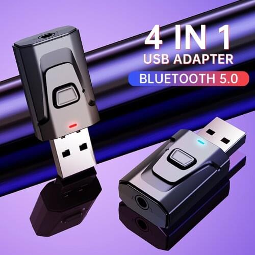 Vehemo USB Bluetoothcompatible 5.0 Receiver Jack AUX Transmitter Audio Adapter 3.5MM Dongle Wireless USB Adapter for Car