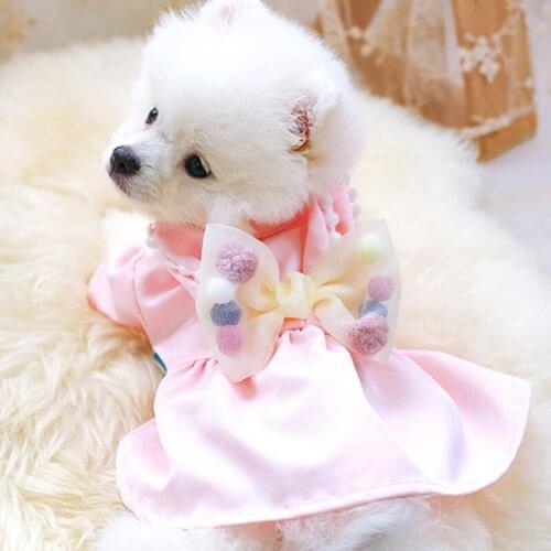 Spring Autumn Dog Puppy Clothes Plaid Collar Suede Princess Dress Pet Cat Outfits for Small Dogs Skirt Fashion Jacket Coat Dress