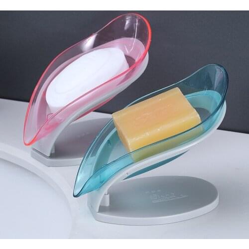 Leaf Shape Soap Box Bathroom Soap Holder Dish Storage Creative Bathroom Kitchen Non-slip Drain Soap Storage Case Container