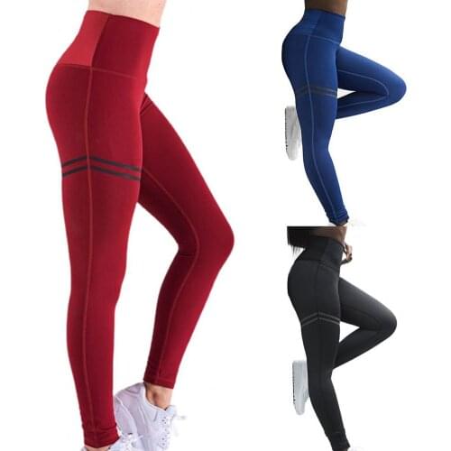 Women Sports Leggings High Waist Yoga Leggings Hip Lifter Gym Pants Solid Color Stretchy Yoga Pants Leggings for Fitness