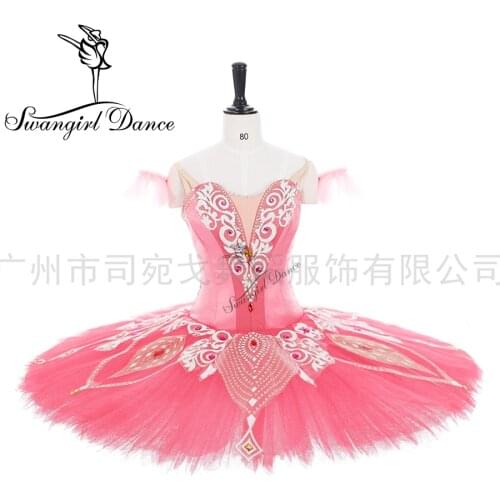 Women Nutcracker Fairy Doll Ballet Stage Costumes Professional Ballet Tutu dark Pink Sleeping Beauty Pancake Tutus BT2007