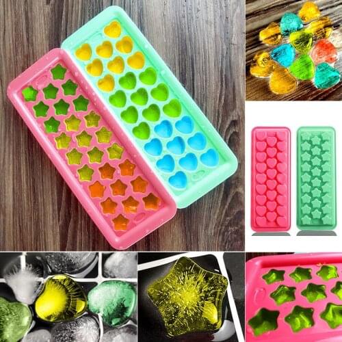 1PC 26cells Ice Cube Tray Moulds Star Heart Ice Makers Molds Party Kitchen DIY Ice Cream Ice-making Box Easy To Demould
