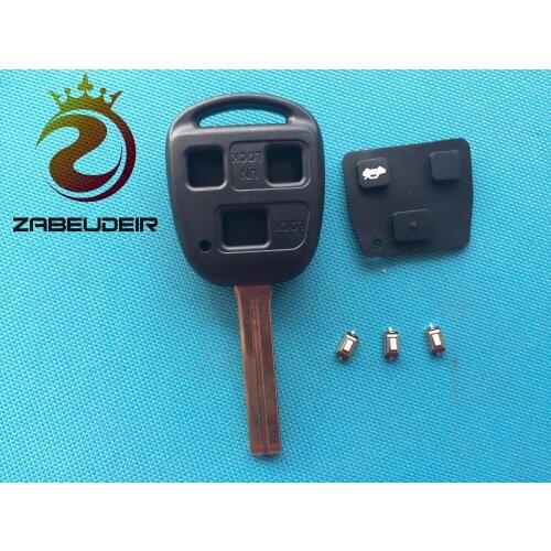 1pc Replacement Key Fob Case With 3 Button Pad For Lexus IS200 GS300 LS400 RX300 Remote Shell Uncut Short Blade 40mm No Logo Car