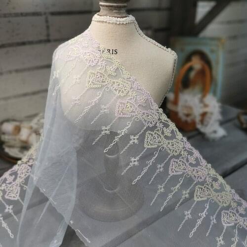 10Meters Pink Flowers Polyester Soft Mesh Embroidery Laces Trimmings Dress Accessories Lace Fabric Sewing Crafts Doll Material