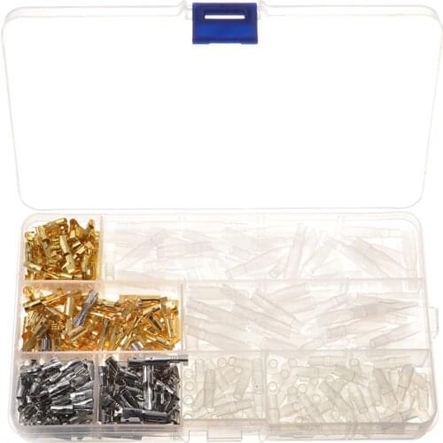 100Pcs 3.9mm Brass Bullet Connectors Plug Crimp Terminals Switch Cable Wire Connection Terminator Male/Female For 1.0mm-2.5mm