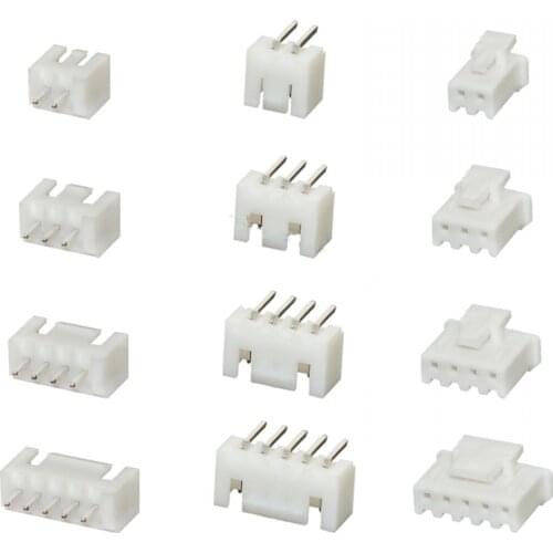 1000pcs XH2.54 2/3/4/5/6/7/8/9/10/11/12 PIN 2.54mm pitch straight Right Angle Pin Header Housing JST Wire Connectors XH TJC