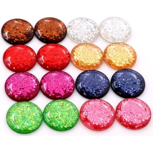 16mm 20pcs/Lot Mix AB Colors Style Flat back Resin Cabochons Fit 16mm Cameo Base Cabochons-G6-43