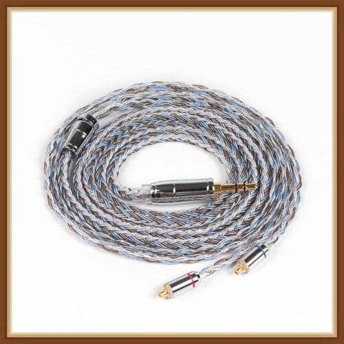 KBEAR 16 Core Silver Plated Cable 2.5/3.5/4.4mm Upgrade Cable with MMCX/2pin/QDC/TFZ Connector with F1 KB06 HI7 ZSX BLON BL03