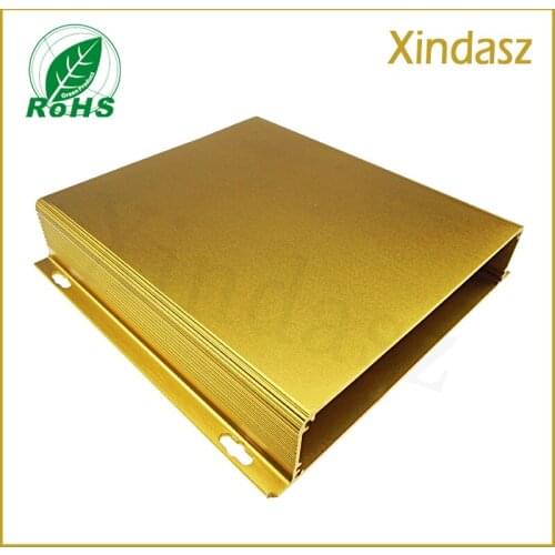 2pcs/lot Golden Wall mounted Aluminum electronic enclosures electrical aluminum project enclosure box 155*155*32mm