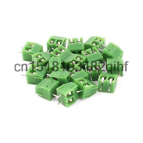 20 Pcs 3.96mm Pitch 2Pin Pluggable Type PCB Screw Terminal Block Connector Green