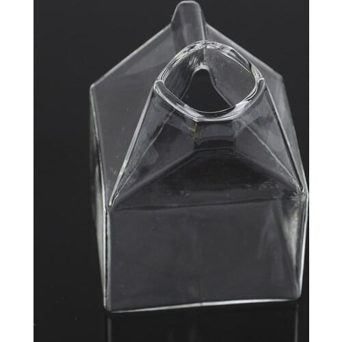 250ML Half Pint Milk Carton Style Creative Mini Creamer Jug Glass Milk Mug