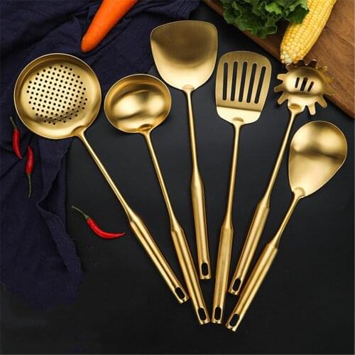 304 Stainless Steel Cooking Tools Spatula Heat-resistant Handle Soup Spoon Non-stick Special Cooking Shovel Turner Kitchen Tools