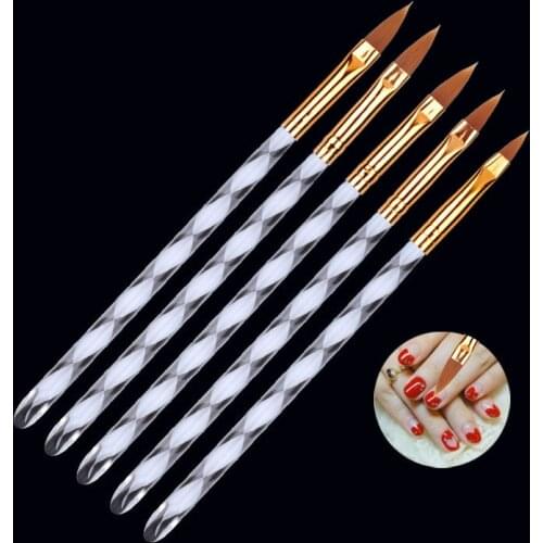 5pcs Acrylic Painting Nail Polish Draw Pen Liquid Powder Nail Art Practice Drawing Brush Manicure Brushes 100sets Carving Brush