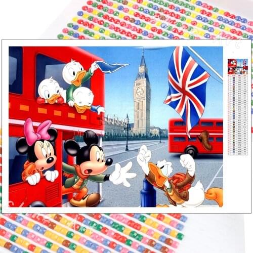 5D Diamond Painting Disney Cartoon Mickey Mouse and Donald Duck Hobby Art DIY Mosaic Rhinestone Full Square Round Kit Home Decor