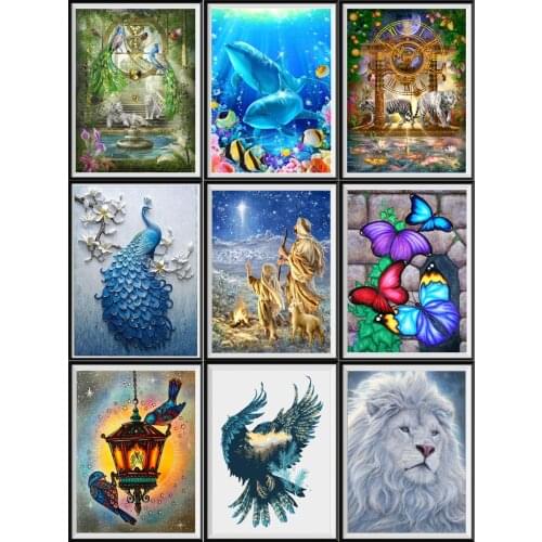 5d Diy Diamond Painting Animal Cross Stitch Full Diamond Kit Embroidery Mosaic Art Picture Rhinestone Gift