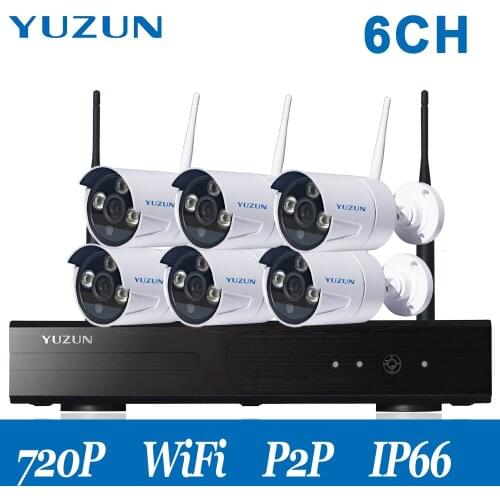 720P home cctv kit outdoor wireless security camera system cctv camera with NVR 6 waterproof camera suit for indoor outdoor